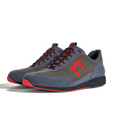 Laufschuh Runnertune Pace Colors – bronzefarbenes Mesh und graues Velour, schwarze Sohle – Paaransicht schräg von vorn