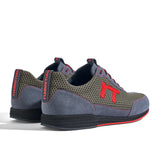 Laufschuh Runnertune Pace Colors – bronzefarbenes Mesh und graues Velour, schwarze Sohle – Paaransicht schräg von hinten