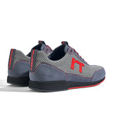 Laufschuh Runnertune Pace Colors – hellgraues Mesh und graues Velour, schwarze Sohle – Paaransicht schräg von hinten