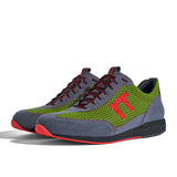 Laufschuh Runnertune Pace Colors – hellgrünes Mesh und graues Velour, schwarze Sohle – Paaransicht schräg von vorn