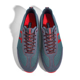 Laufschuh Runnertune Pace Colors – petrolfarbenes Mesh und graues Velour, schwarze Sohle – Paaransicht von oben