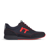Laufschuh Runnertune Pace Original – schwarzes Waben-Textil und schwarzes Velour, schwarze Sohle – Einzelansicht von der Seite