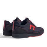 Laufschuh Runnertune Pace Original – schwarzes Waben-Textil und schwarzes Velour, schwarze Sohle – Paaransicht schräg von hinten