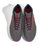 High-Top Laufschuh Runnertune X-Pace Colors – bronzefarbenes Mesh und graues Velour, schwarze Sohle – Paaransicht von oben