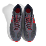 High-Top Laufschuh Runnertune X-Pace Colors – dunkelgraues Mesh und graues Velour, schwarze Sohle – Paaransicht von oben