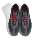 High-Top Laufschuh Runnertune X-Pace Colors – dunkelgrünes Mesh und graues Velour, schwarze Sohle – Paaransicht von oben