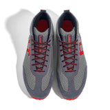 High-Top Laufschuh Runnertune X-Pace Colors – hellgraues Mesh und graues Velour, schwarze Sohle – Paaransicht von oben