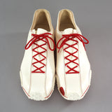 Maßgefertigter Herren-Sneaker Vitallo Speed – weißes Nappaleder, weiße Sohle – Paaransicht von oben