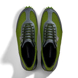 Golfschuh VitalloFlex Pro Hybrid – hellgrünes Pepita-Textil und graues Carbon, schwarze Sohle – Paaransicht von oben