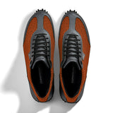 Golfschuh VitalloFlex Pro Hybrid – orangenes Pepita-Textil und graues Carbon, schwarze Sohle – Paaransicht von oben