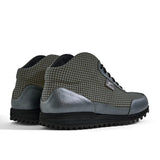 High-Top Golfschuh VitalloFlex Pro Hybrid HT – graues Pepita-Textil und graues Carbon, schwarze Sohle – Paaransicht schräg von hinten