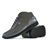 High-Top Golfschuh VitalloFlex Pro Hybrid HT – graues Pepita-Textil und graues Carbon, schwarze Sohle – Paaransicht mit Laufsohle