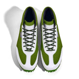 High-Top Golfschuh VitalloFlex Pro Hybrid HT – hellgrünes Pepita-Textil und weißes Carbon, schwarze Sohle – Paaransicht von oben