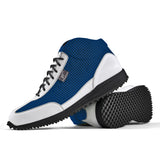 High-Top Golfschuh VitalloFlex Pro Hybrid HT – kornblaues Pepita-Textil und weißes Carbon, schwarze Sohle – Paaransicht mit Laufsohle