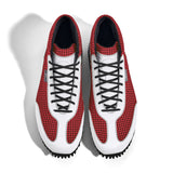 High-Top Golfschuh VitalloFlex Pro Hybrid HT – rotes Pepita-Textil und weißes Carbon, schwarze Sohle – Paaransicht von oben
