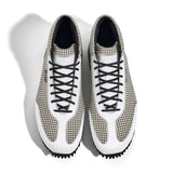 High-Top Golfschuh VitalloFlex Pro Hybrid HT – weißes Pepita-Textil und weißes Carbon, schwarze Sohle – Paaransicht von oben