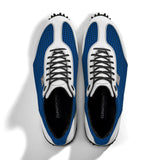 Golfschuh VitalloFlex Pro Hybrid – kornblaues Pepita-Textil und weißes Carbon, schwarze Sohle – Paaransicht von oben