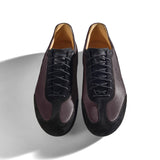 Sneaker VitalloFlex Puro RS – dunkelbraunes Nappaleder und schwarzes Rauleder, schwarze Sohle – Paaransicht von oben