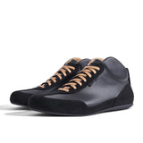 High-Top Sneaker VitalloFlex Puro RSR BLACK X GOLD – schwarzes Carbon und schwarzes Velour, schwarze Sohle – Paaransicht schräg von vorn