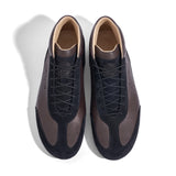 High-Top Sneaker VitalloFlex Puro RSR – dunkelbraunes Nappaleder und schwarzes Rauleder, schwarze Sohle – Paaransicht von oben