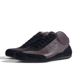 High-Top Sneaker VitalloFlex Puro RSR – dunkelbraunes Nappaleder und schwarzes Rauleder, schwarze Sohle – Paaransicht schräg von vorn
