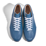 High-Top Sneaker VitalloFlex Puro S-HT – blaues, perforiertes und glattes Anilinleder, weiße Sohle – Paaransicht von oben