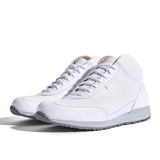 High-Top Sneaker VitalloFlex Puro S-HT – weißes, perforiertes und glattes Anilinleder, hellgraue Sohle – Paaransicht schräg von vorn