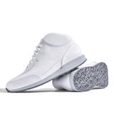 High-Top Sneaker VitalloFlex Puro S-HT – weißes, perforiertes und glattes Anilinleder, hellgraue Sohle – Paaransicht mit Laufsohle
