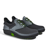 Golfschuh VitalloFlex Quantum Stinger – dunkelgraues Mesh und graues Carbon, schwarze Sohle – Paaransicht schräg von vorn