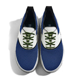 Golfschuh VitalloFlex Quantum Stinger – royalblaues Mesh und weißes Carbon, schwarze Sohle – Paaransicht von oben