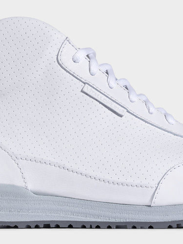 High-Top Sneaker VitalloFlex Puro S-HT – weißes, perforiertes und glattes Anilinleder, hellgraue Sohle – Einzelansicht von der Seite