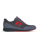 Laufschuh Runnertune Pace Colors – dunkelgraues Mesh und graues Velour, schwarze Sohle – Einzelansicht von der Seite
