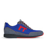 Laufschuh Runnertune Pace Colors – royalblaues Mesh und graues Velour, schwarze Sohle – Einzelansicht von der Seite