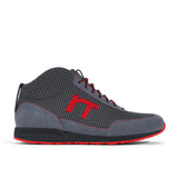 High-Top Laufschuh Runnertune X-Pace Colors – dunkelgraues Mesh und graues Velour, schwarze Sohle – Einzelansicht von der Seite