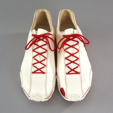 Maßgefertigter Herren-Sneaker Vitallo Speed – weißes Nappaleder, weiße Sohle – Paaransicht von oben
