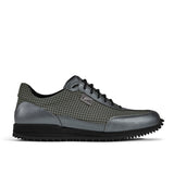 Golfschuh VitalloFlex Pro Hybrid – graues Pepita-Textil und graues Carbon, schwarze Sohle – Einzelansicht von der Seite