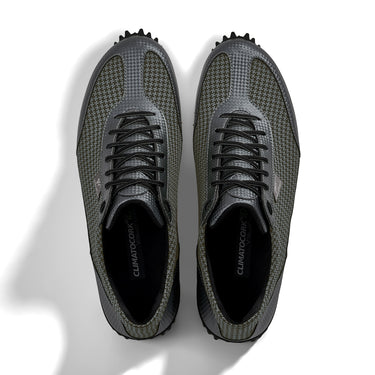 Golfschuh VitalloFlex Pro Hybrid – graues Pepita-Textil und graues Carbon, schwarze Sohle – Paaransicht von oben