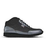 High-Top Golfschuh VitalloFlex Pro Hybrid HT – dunkelgraues Pepita-Textil und graues Carbon, schwarze Sohle – Einzelansicht von der Seite