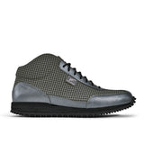 High-Top Golfschuh VitalloFlex Pro Hybrid HT – graues Pepita-Textil und graues Carbon, schwarze Sohle – Einzelansicht von der Seite