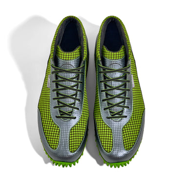 High-Top Golfschuh VitalloFlex Pro Hybrid HT – hellgrünes Pepita-Textil und graues Carbon, schwarze Sohle – Paaransicht von oben