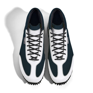 High-Top Golfschuh VitalloFlex Pro Hybrid HT – dunkelblaues Pepita-Textil und weißes Carbon, schwarze Sohle – Paaransicht von oben