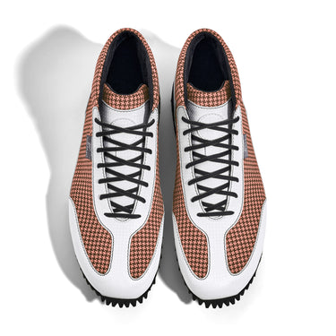 High-Top Golfschuh VitalloFlex Pro Hybrid HT – rosa Pepita-Textil und weißes Carbon, schwarze Sohle – Paaransicht von oben