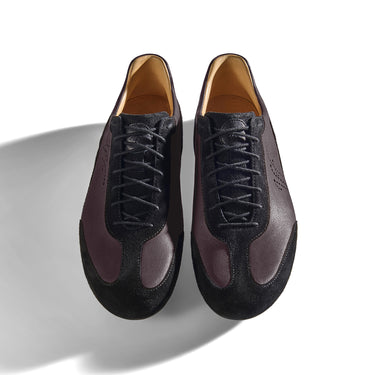 Sneaker VitalloFlex Puro RS – dunkelbraunes Nappaleder und schwarzes Rauleder, schwarze Sohle – Paaransicht von oben
