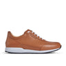 Sneaker VitalloFlex Puro S – cognacfarbenes, perforiertes und glattes Anilinleder, hellgraue Sohle – Einzelansicht von der Seite