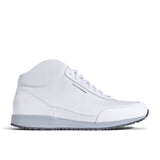 High-Top Sneaker VitalloFlex Puro S-HT – weißes, perforiertes und glattes Anilinleder, hellgraue Sohle – Einzelansicht von der Seite