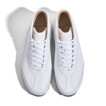 High-Top Sneaker VitalloFlex Puro S-HT – weißes, perforiertes und glattes Anilinleder, hellgraue Sohle – Paaransicht von oben