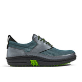 Golfschuh VitalloFlex Quantum Stinger – petrolfarbenes Mesh und graues Carbon, schwarze Sohle – Einzelansicht von der Seite